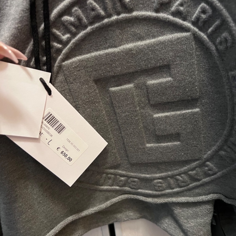 Balmain Sweatsuit Crop top L/ Charcoal NWT - Picture 5 of 5